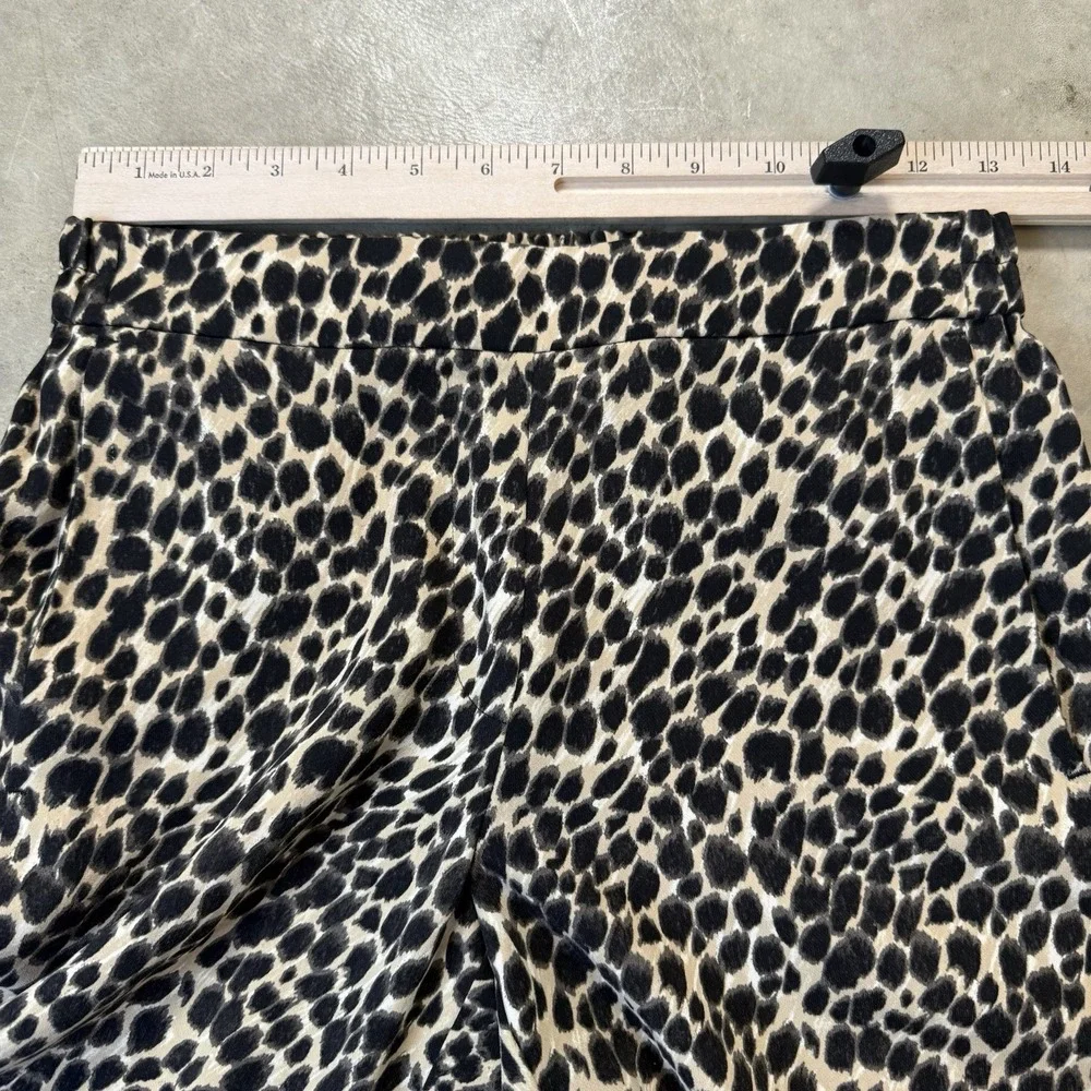 J. Crew Trousers Womens Size 2‎ Animal Print Jamie Pants Elastic Waist Crepe